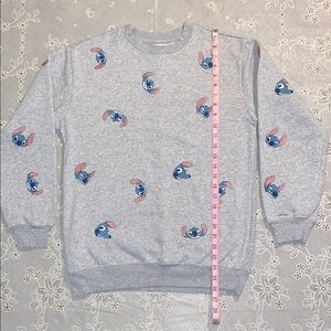 Gray Sweatshirt with Blue and Pink Cartoon Print